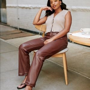 Vegan Leather 90s Straight Pants